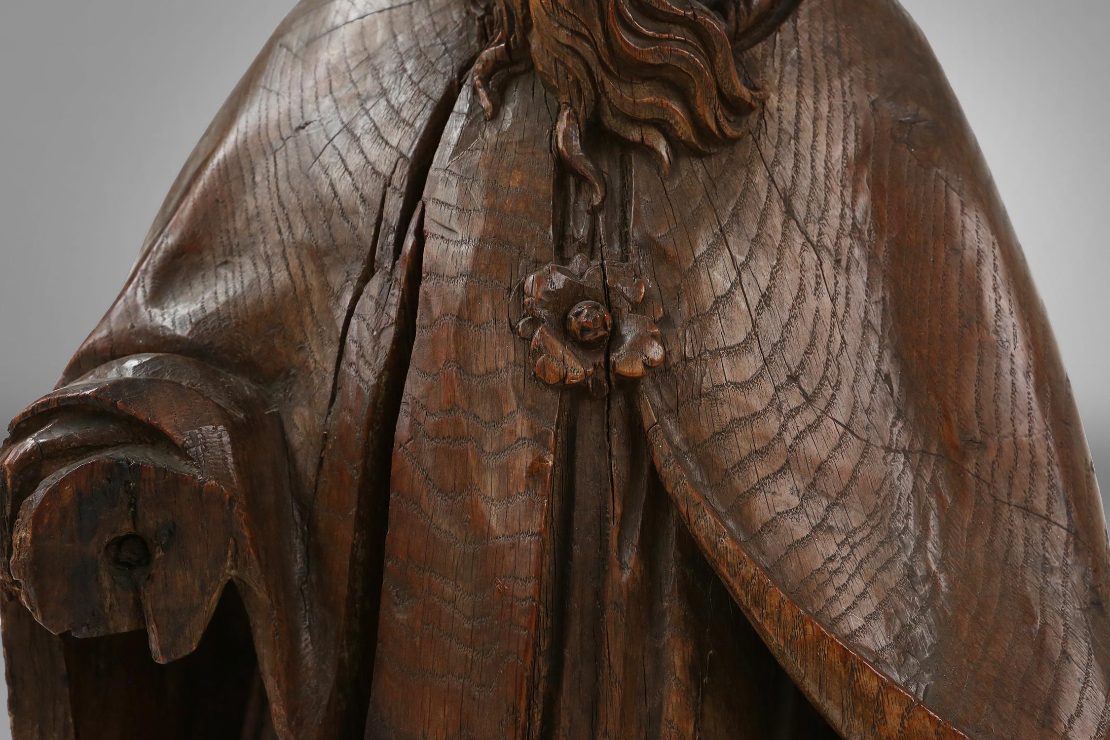 Große seltene antike Statue des Heiligen Eligius, Frankreich um 1550 im Angebot 2