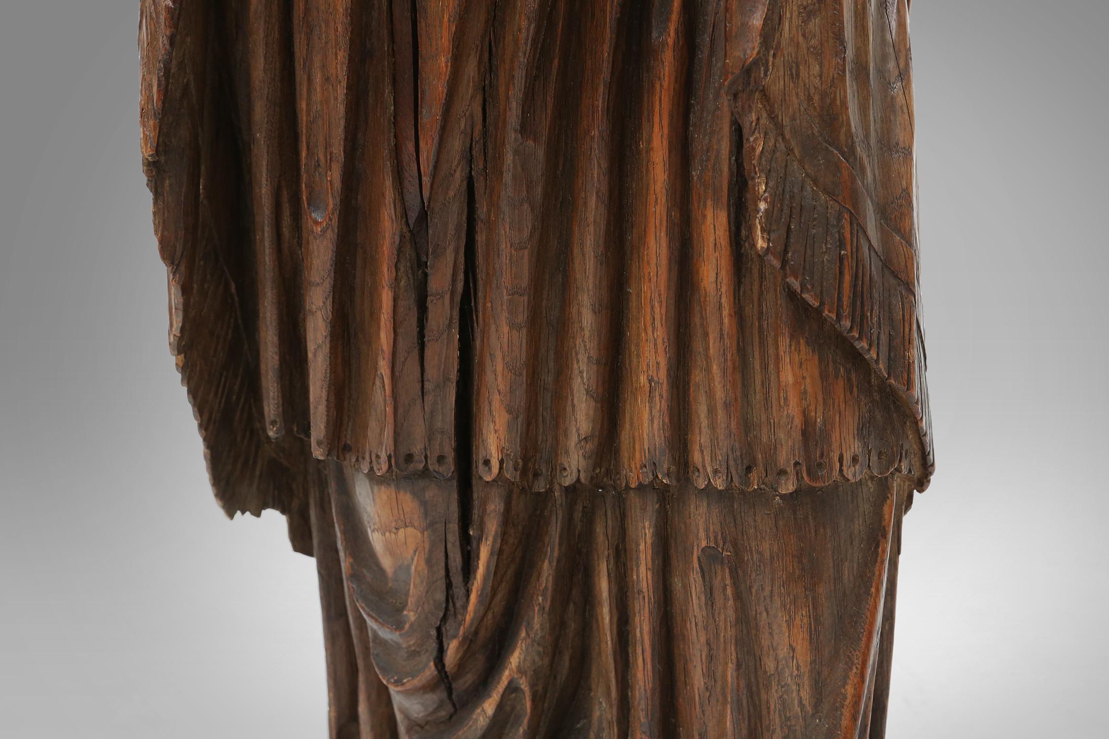 Große seltene antike Statue des Heiligen Eligius, Frankreich um 1550 im Angebot 4