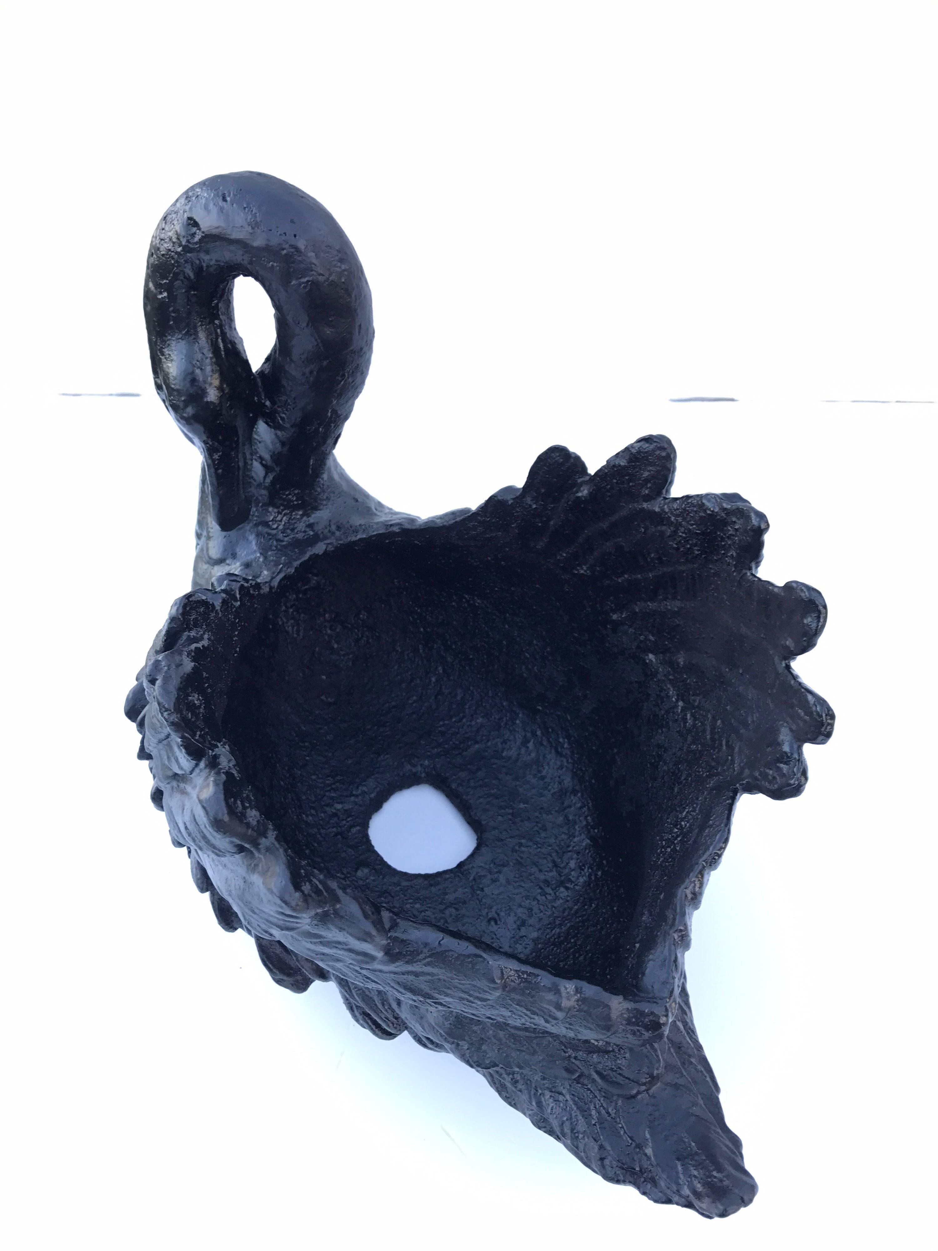 Swedish Large Rare Art Nouveau Cast Iron Swan Planter Jardinière Very Heavy For Sale