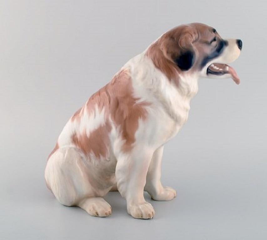 Large Rare Bing & Grondahl Porcelain Figure, St. Bernard Dog 2