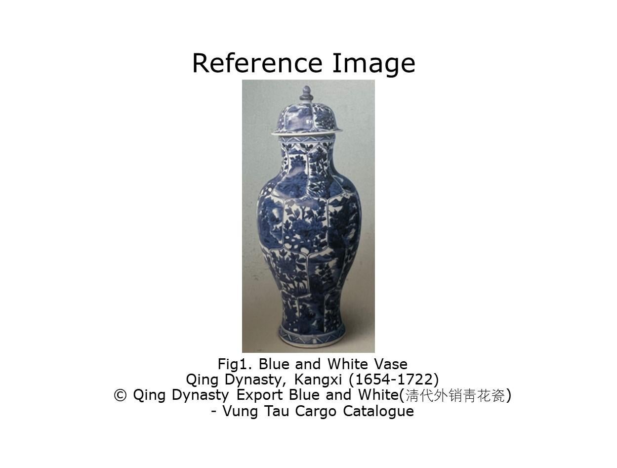 Große, seltene blau-weiße Balustervase, Qing Dynasty, Kangxi, CIRCA 1690 im Angebot 9