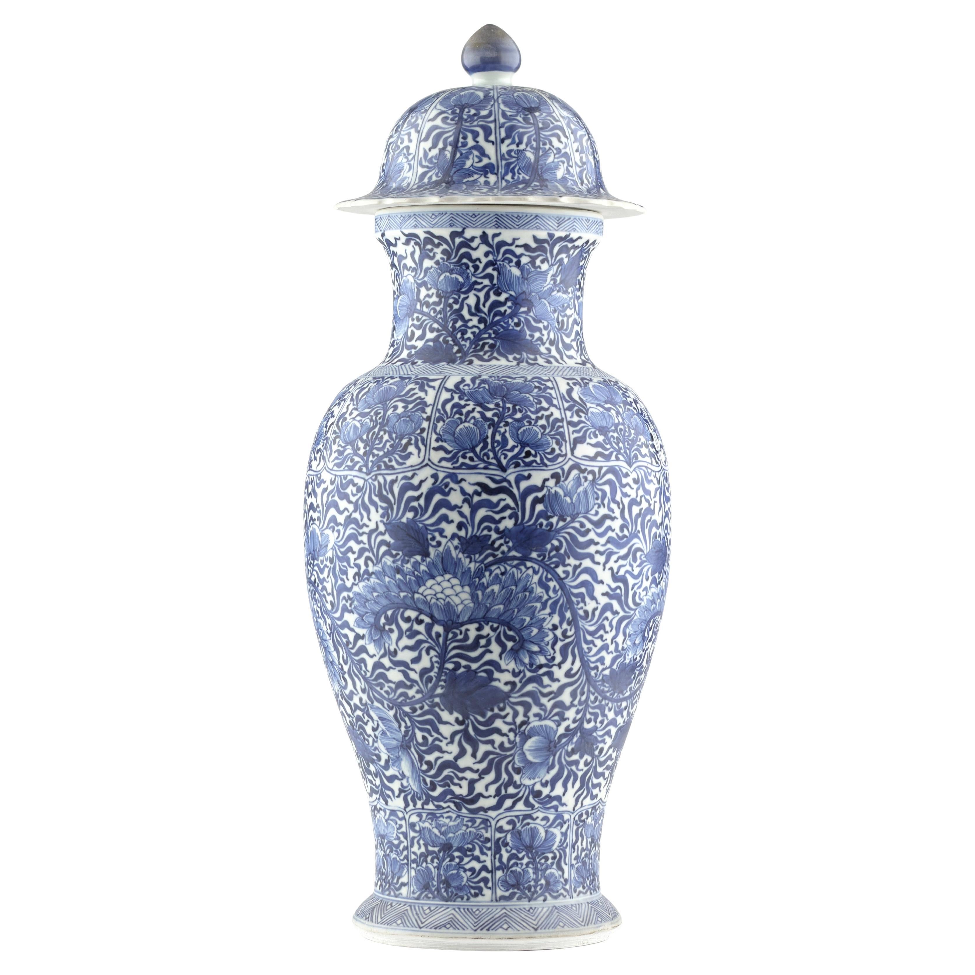 Large Rare Blue And White Baluster Vase, Qing Dynasty, Kangxi, Circa 1690