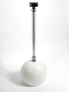 Large Rare Czech Mid Century Glass Ceiling Lamp with Glass Shade and Glass Rod