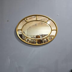 Large Rare English Chippendale Gilt Oval Mirror