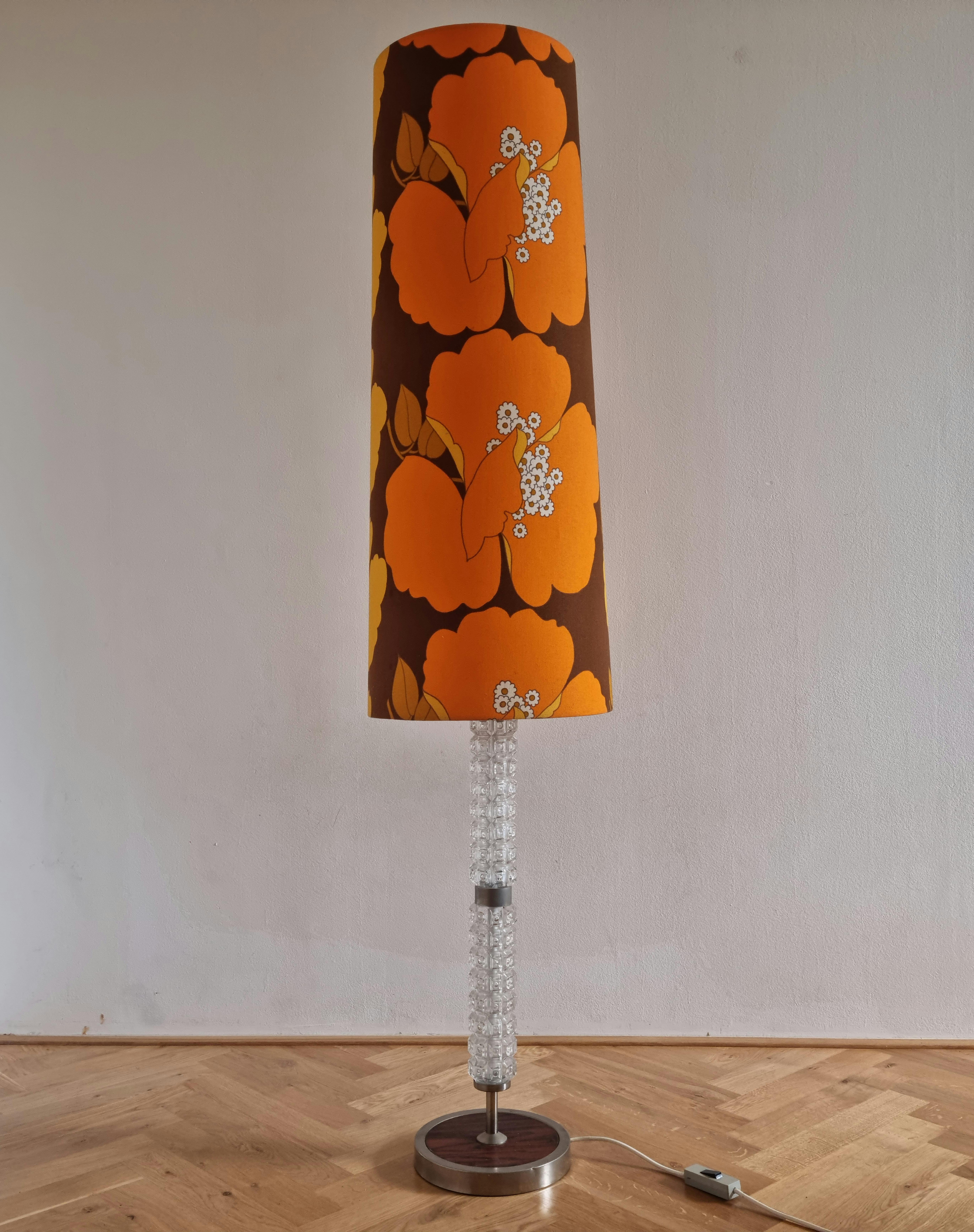 Metal Large Rare Floor Midcentury Lamp, Germany, 1970s For Sale