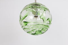 Large Rare Green Murano Ball Pendant Light by Doria, Germany, 1970s