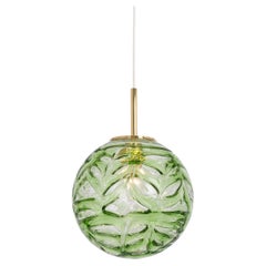 Large Rare Green Murano Ball Pendant Light by Doria, Germany, 1970s