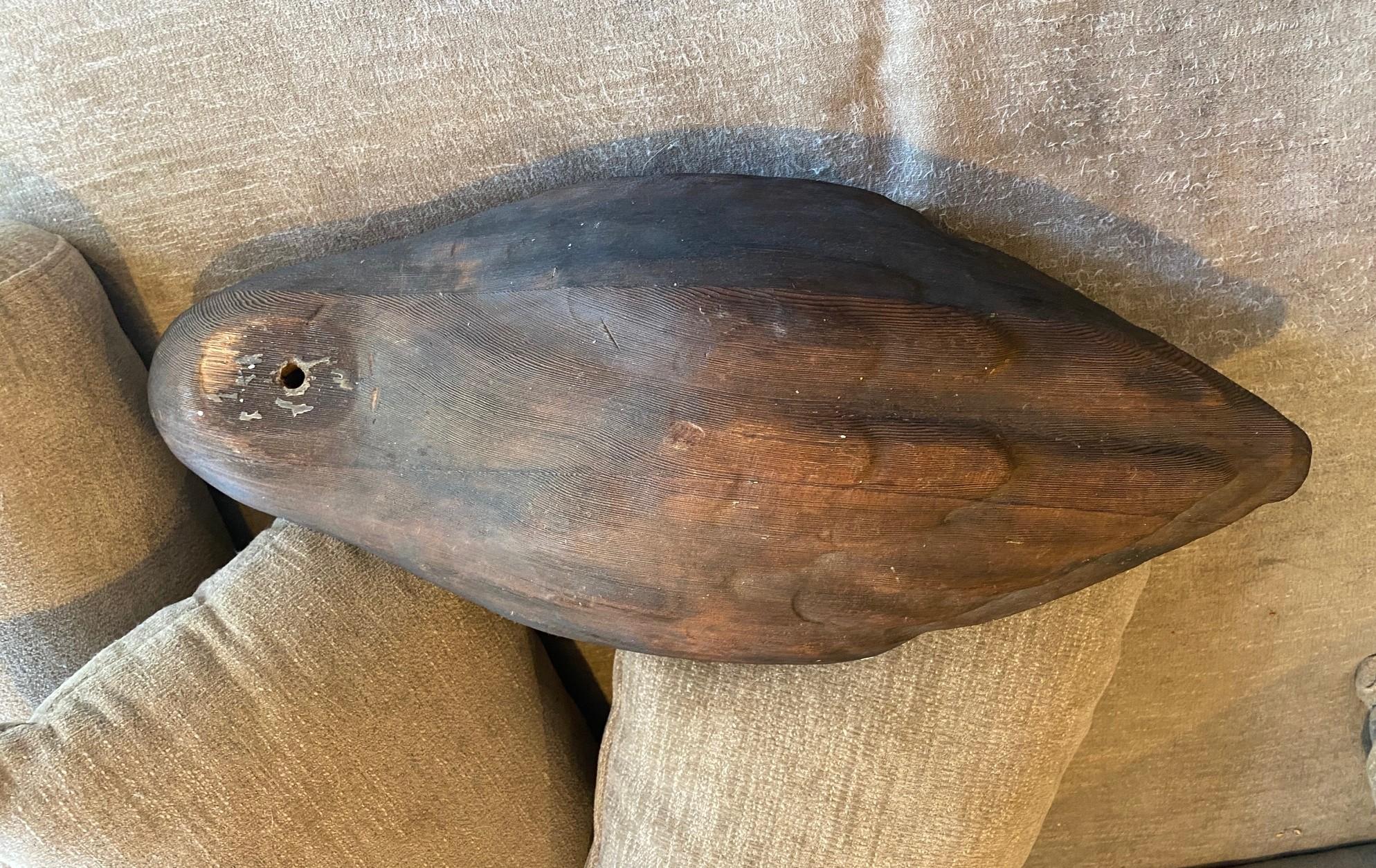 Gran Rara Herters Co. Vintage Antiguo Arte Popular Escultura de Madera de Cisne Negro en venta 9