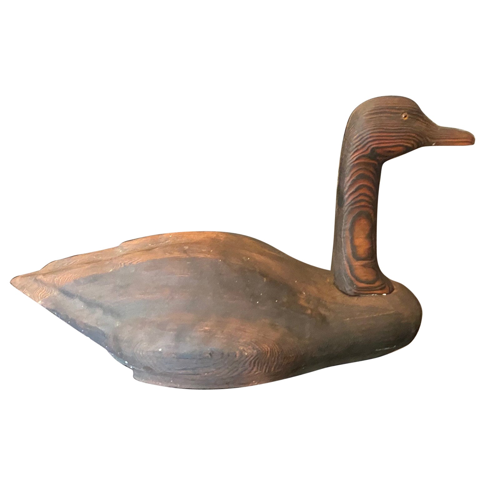 Gran Rara Herters Co. Vintage Antiguo Arte Popular Escultura de Madera de Cisne Negro en venta