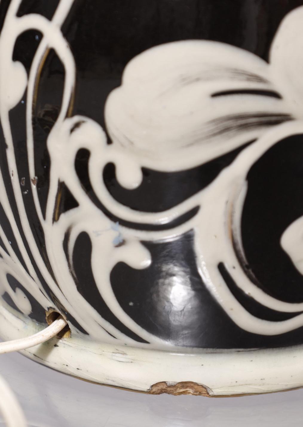 Grande et rare lampe de table en céramique Art Nouveau Humlebæk, Danemark, années 1930-1940 en vente 2