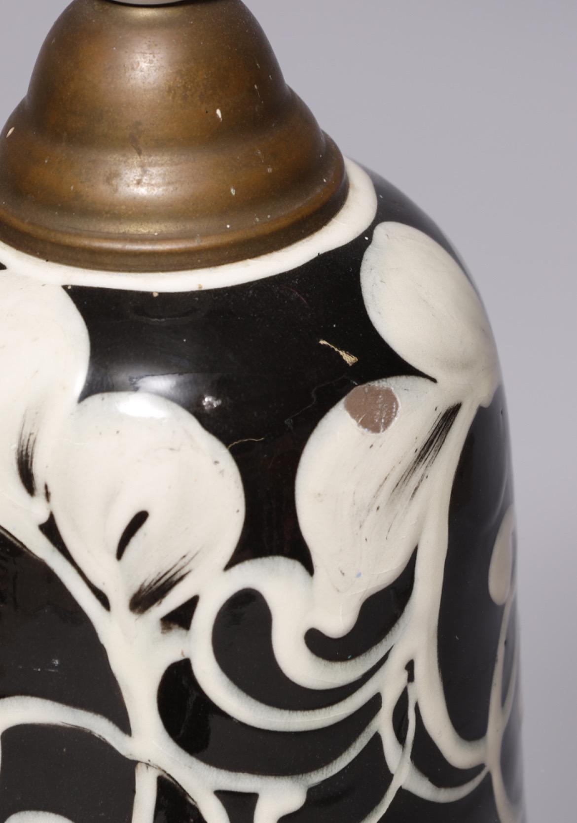 Céramique Grande et rare lampe de table en céramique Art Nouveau Humlebæk, Danemark, années 1930-1940 en vente