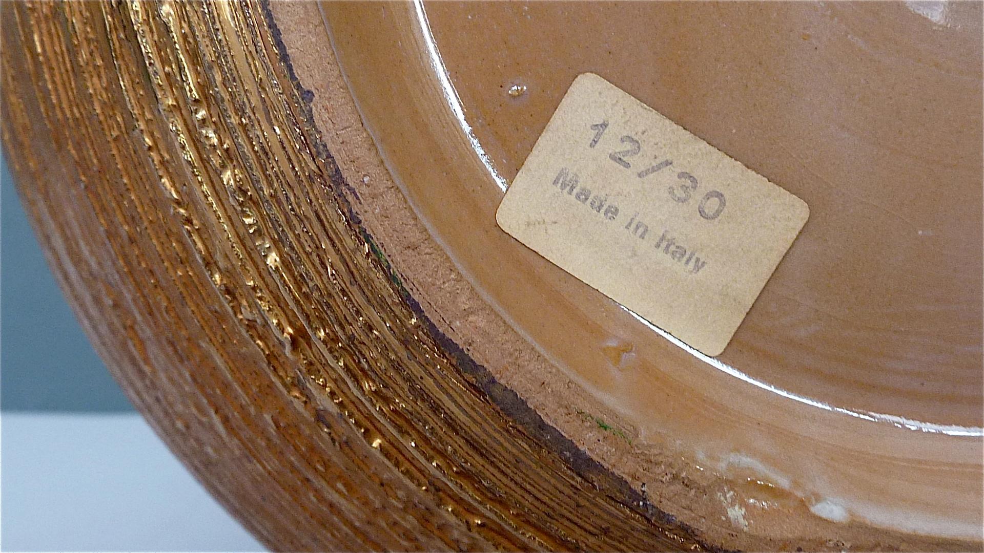 Large Rare Italian Gold Ceramic Bitossi Table Lamp for Bergboms 1950s Sweden  For Sale 6
