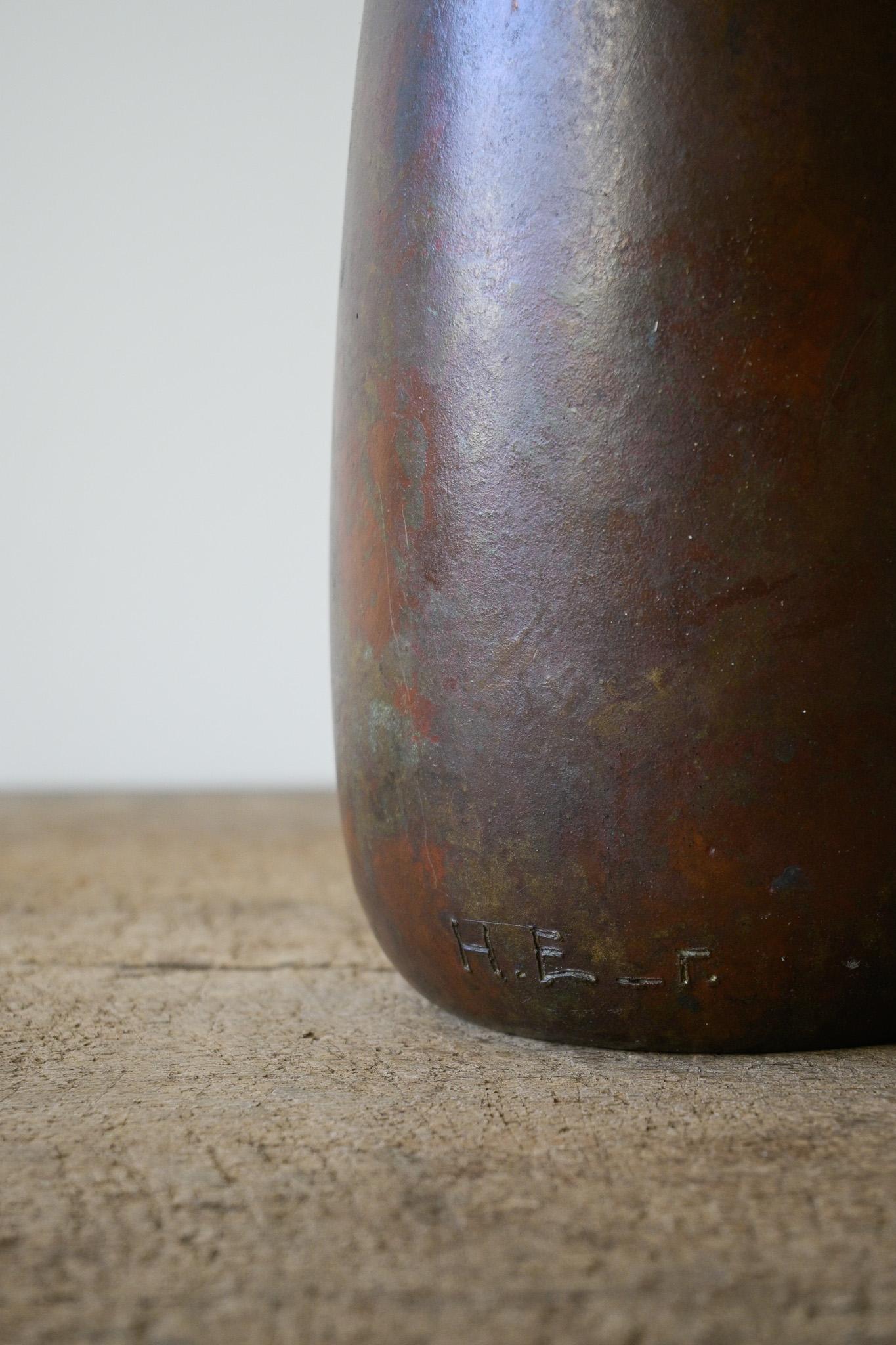 Bronzo Grande e raro vaso Jugend di Hugo Elmqvist dell'inizio del XX secolo in vendita