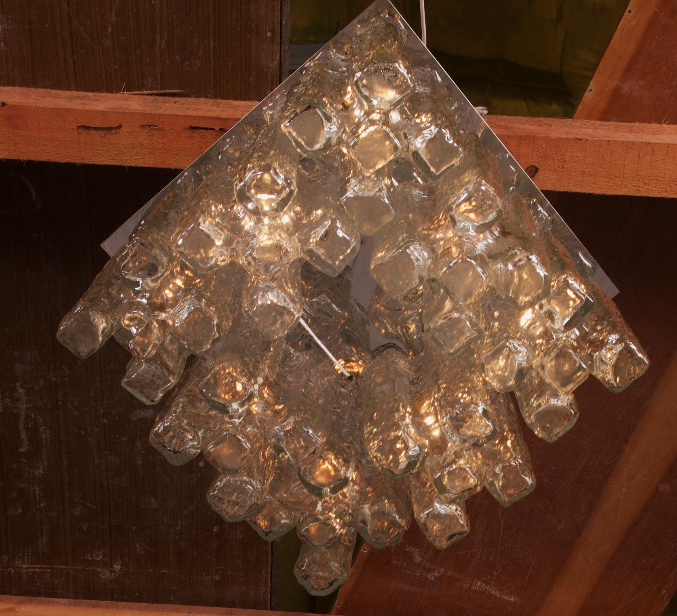 Late 20th Century Large Rare Kalmar Granada Flush Mount Chandelier For Sale