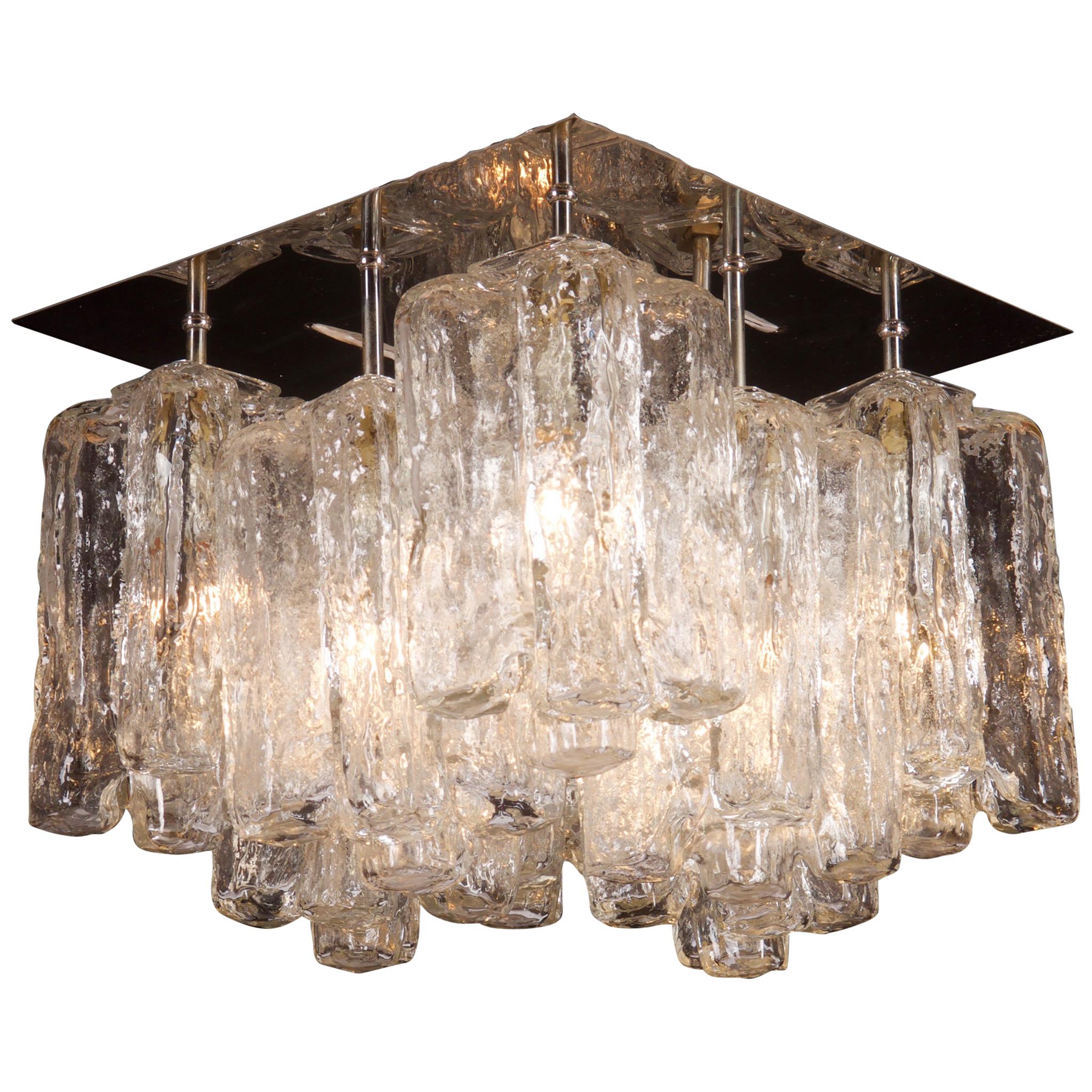 Large Rare Kalmar Granada Flush Mount Chandelier For Sale