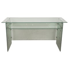 Large Rare Midcentury Glass Desk