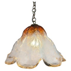 Large Rare Midcentury Pendant Kaiser Leuchten, Murano Glass, Germany, 1970s