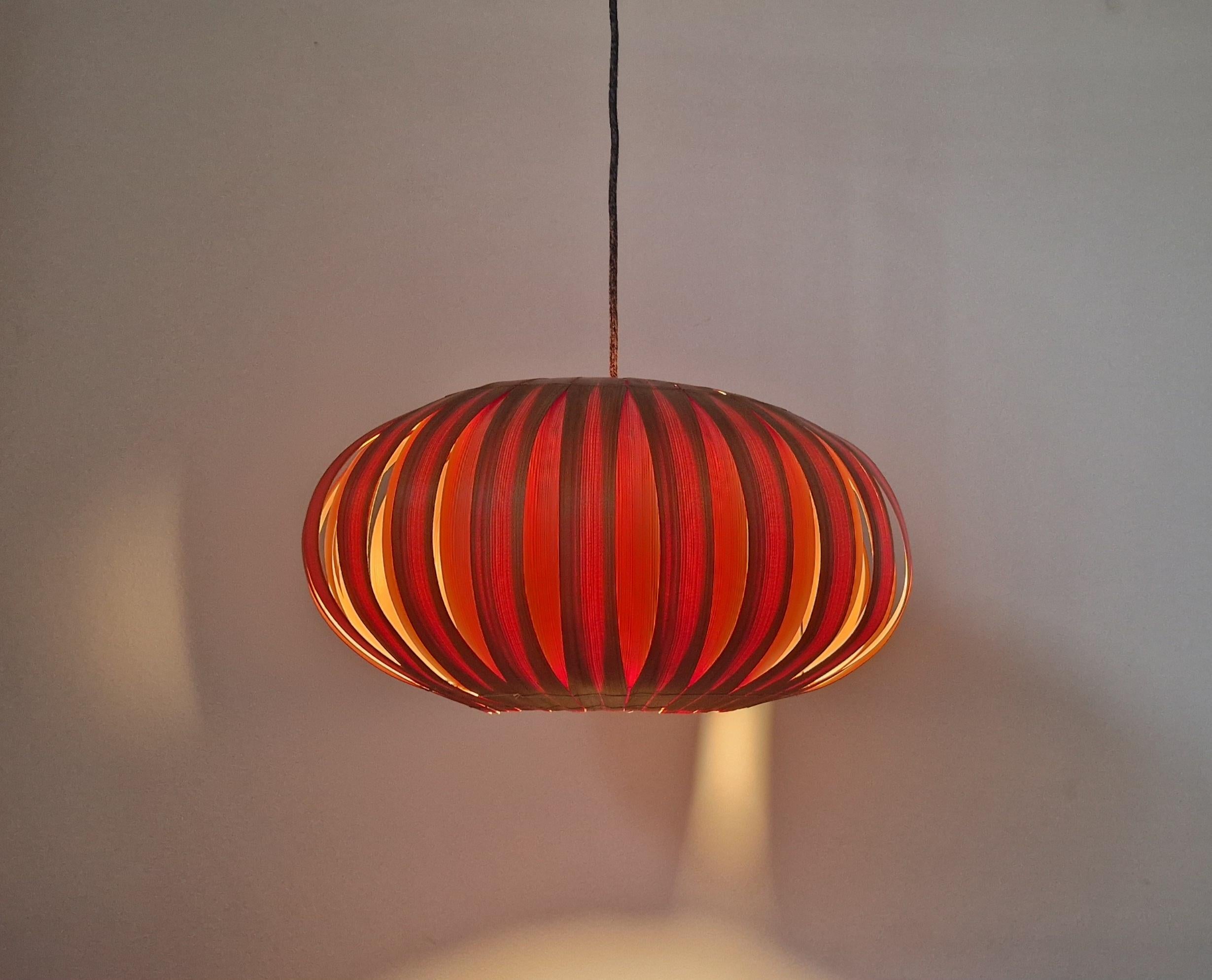 Large Rare Midcentury Veneer Pendant ULUV, 1960s For Sale 3