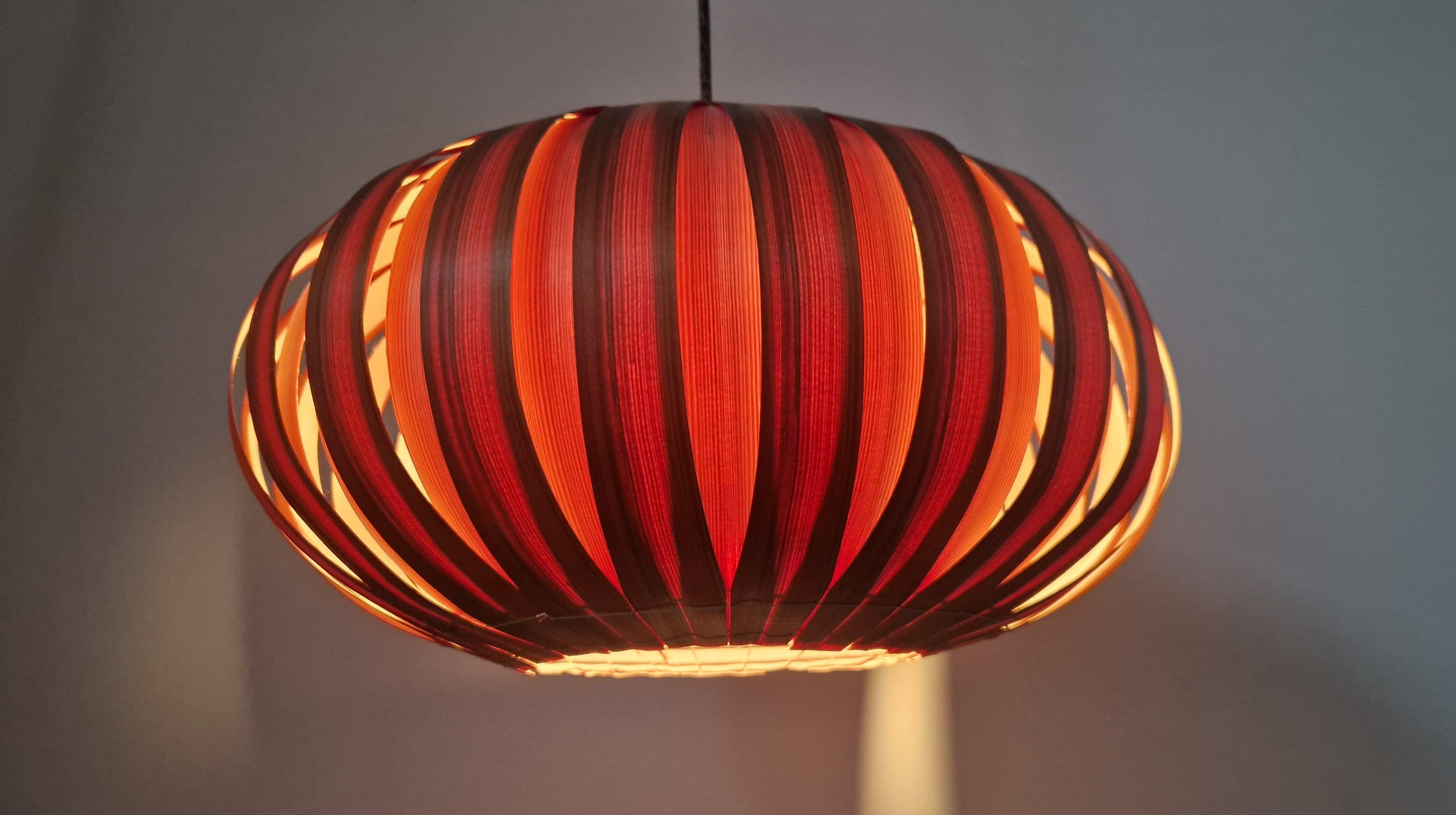 Large Rare Midcentury Veneer Pendant ULUV, 1960s For Sale 5