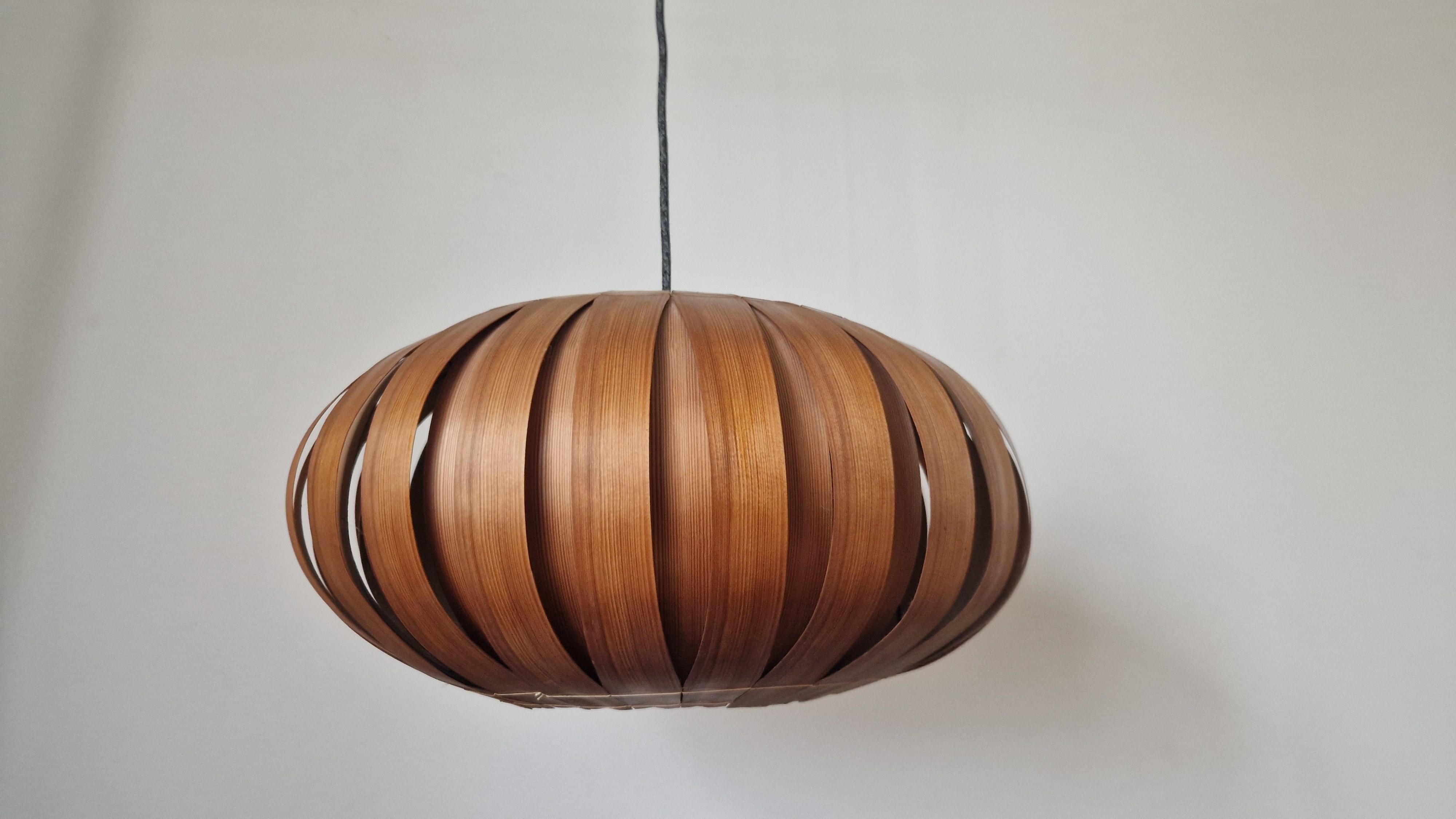 Mid-Century Modern Large Rare Midcentury Veneer Pendant ULUV, 1960s For Sale