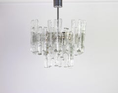 Large Rare Murano Ice Glass Chandelier by Kalmar, Austria, 1960s