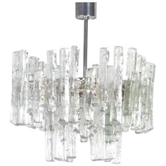 Large Rare Murano Ice Glass Chandelier by Kalmar, Austria, 1960s