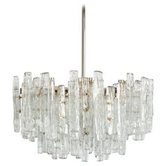 Large Rare Murano Ice Glass Chandelier by Kalmar, Austria, 1960s