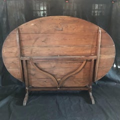 Large Rare Oval 19th Century French Wine Tasting Dining Table