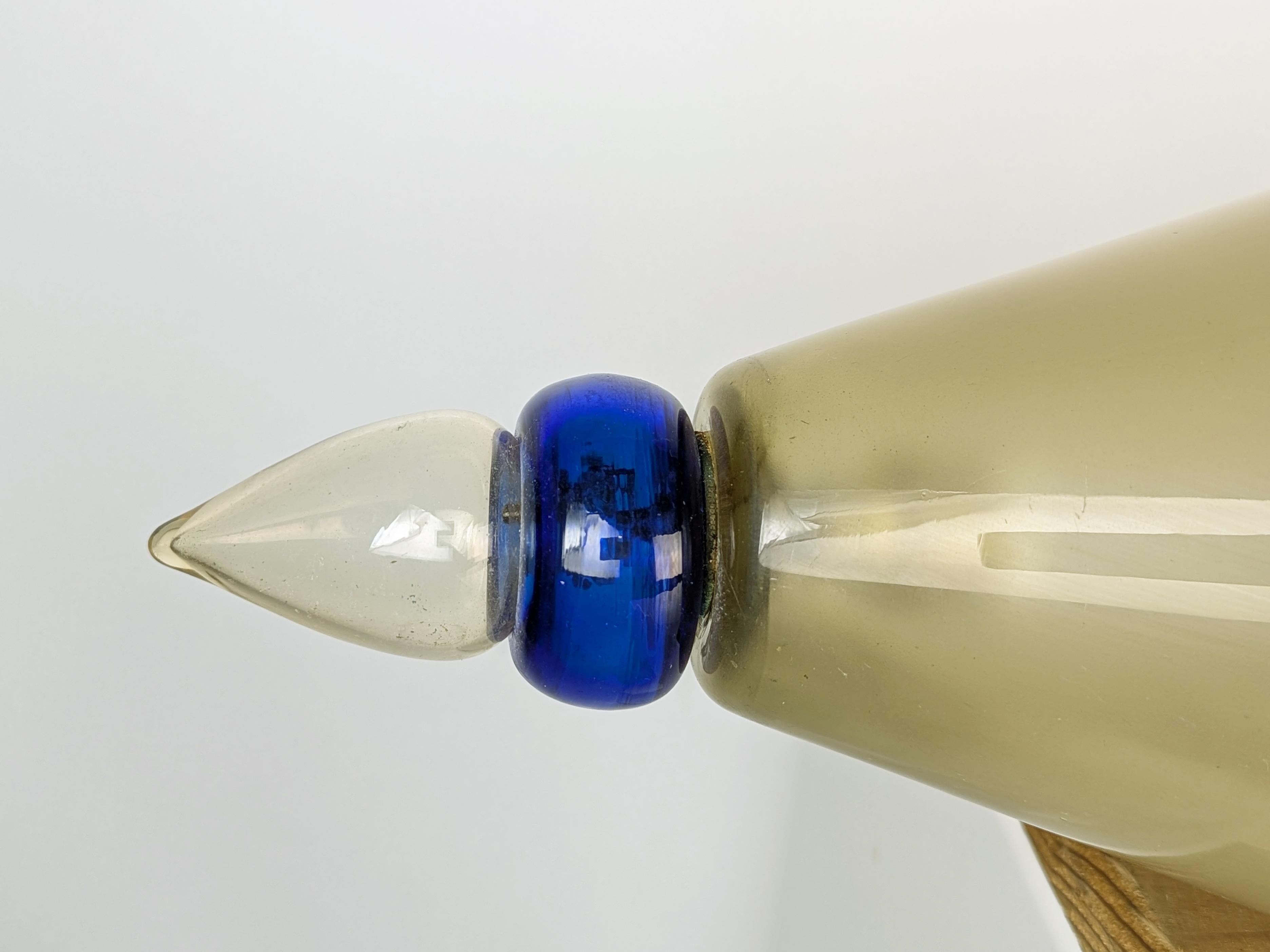 Große & seltene Paglierino & Blaues Murano Glas '30er Jahre Wandleuchter attr. zu Martinuzzi (Italienisch) im Angebot