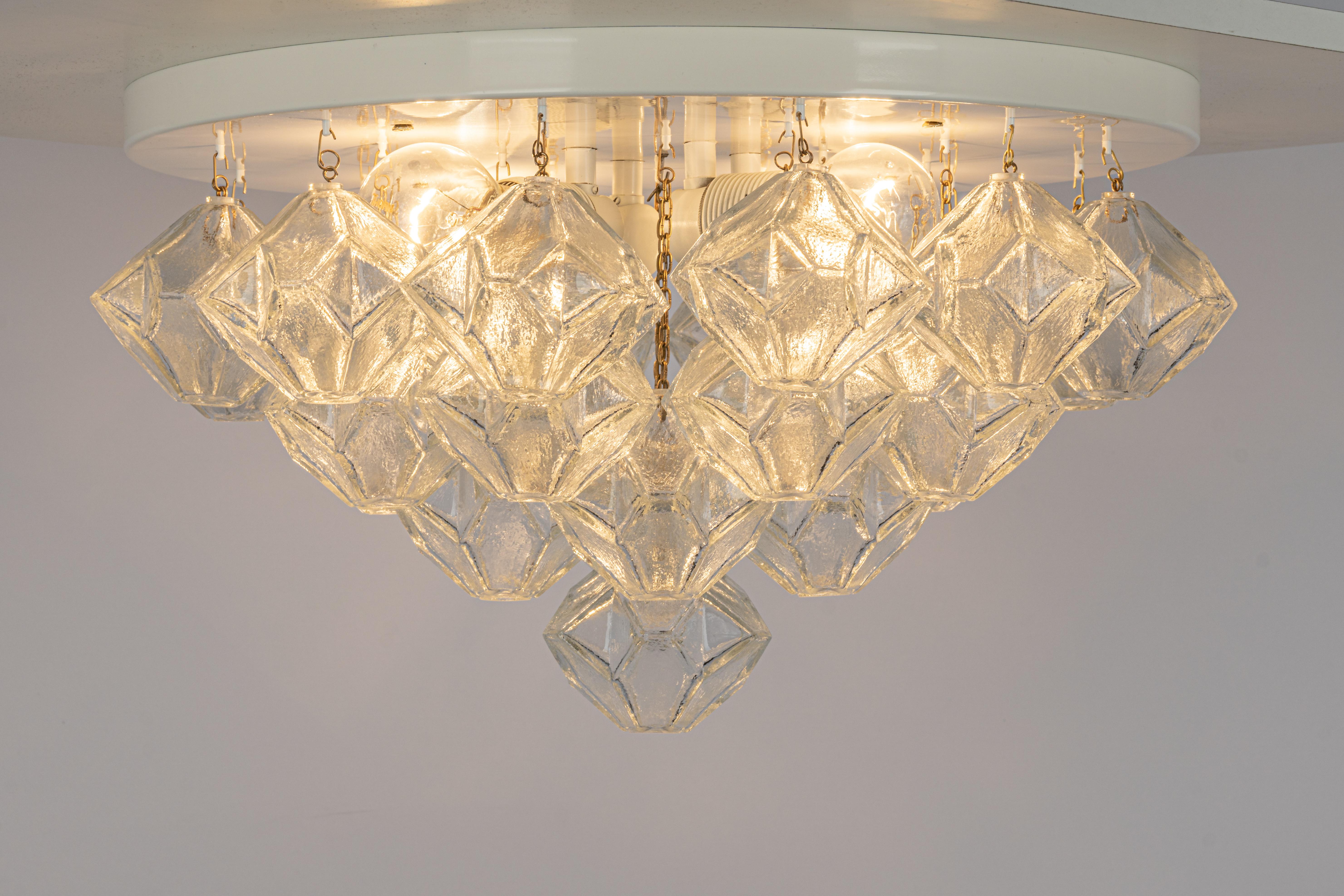 Large Rare Pagoda Glass Chandelier by Kalmar, Austria, 1960s For Sale 5