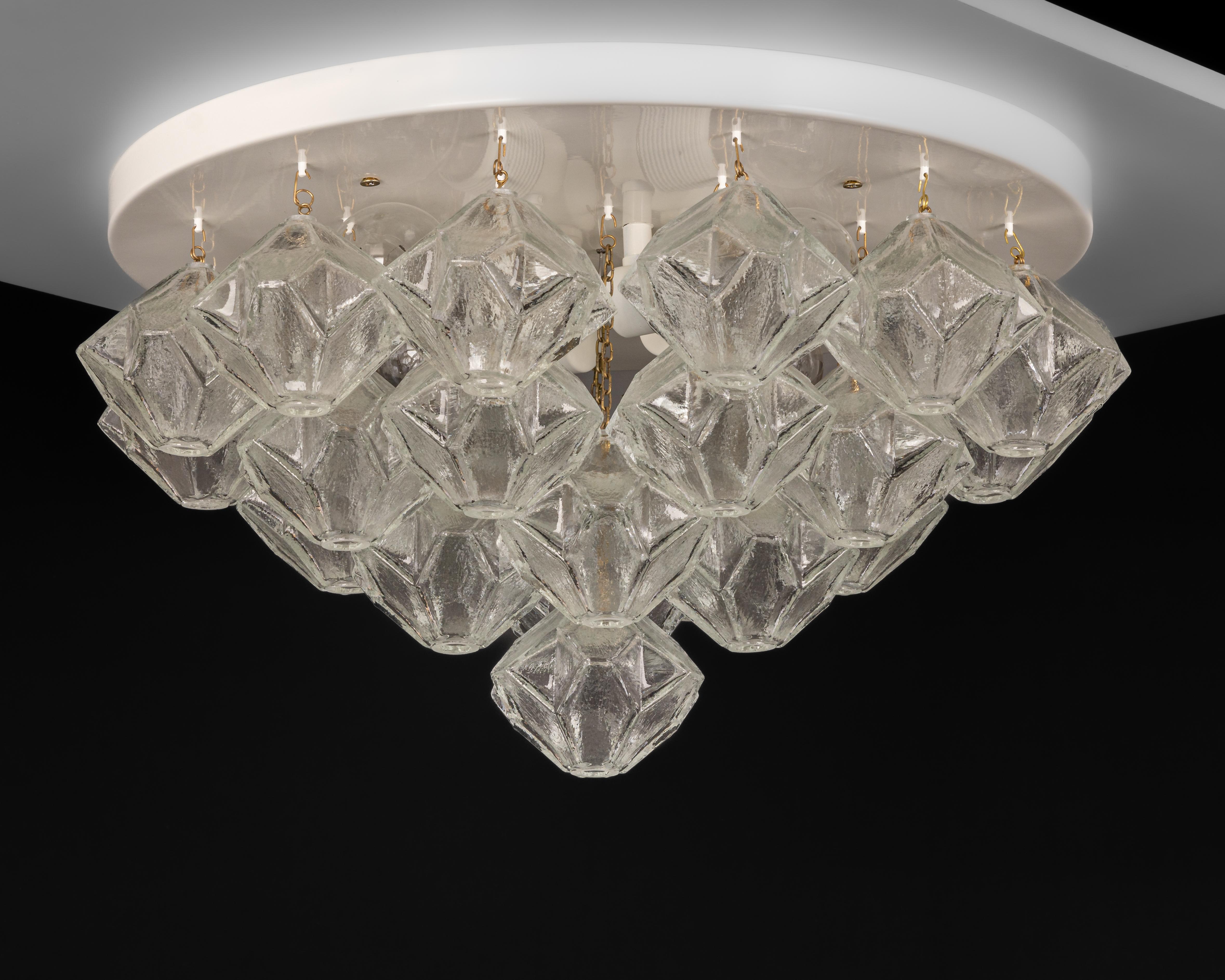 Mid-20th Century Large Rare Pagoda Glass Chandelier by Kalmar, Austria, 1960s For Sale