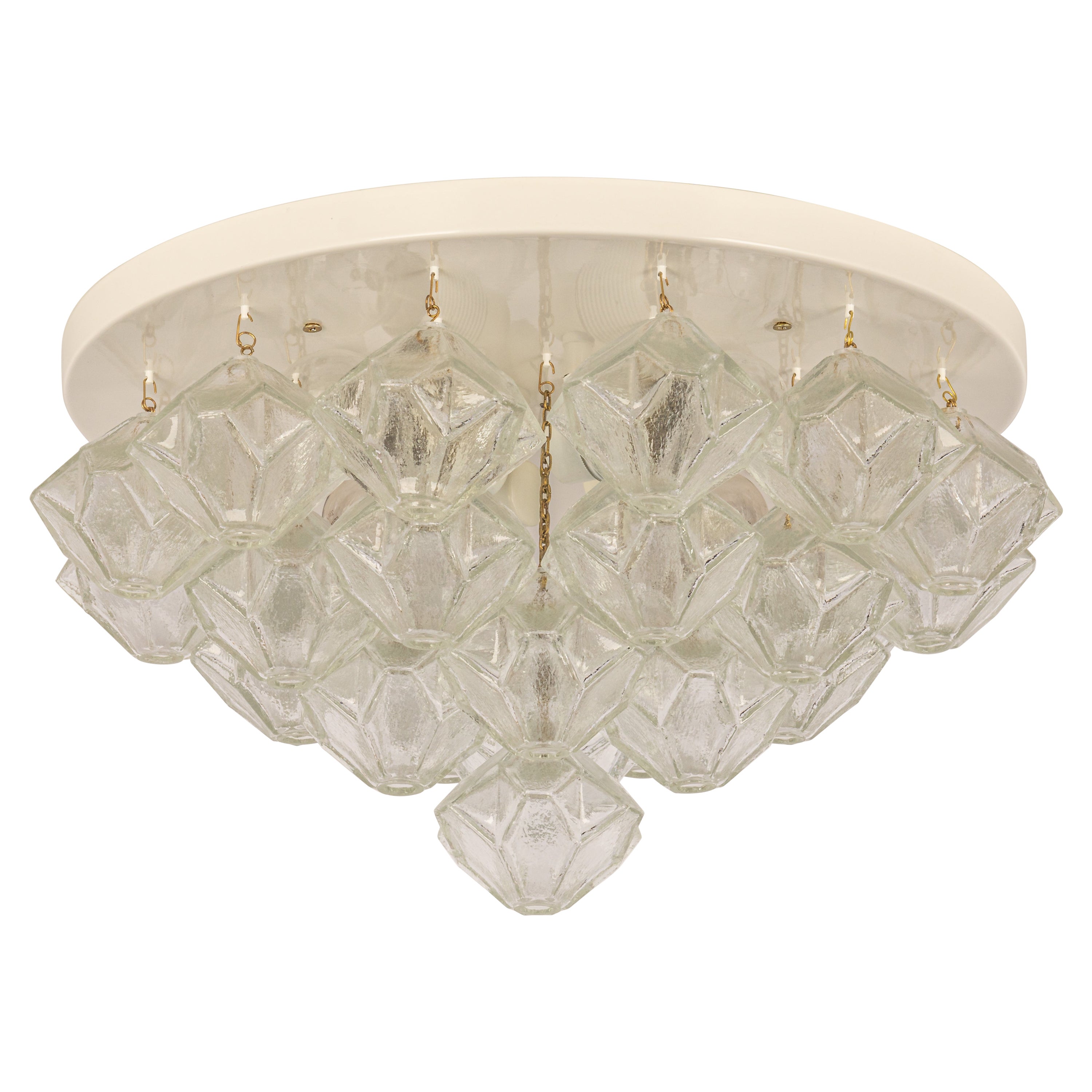 Grand et rare lustre en verre pagode par Kalmar, Autriche, années 1960