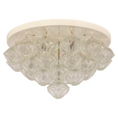 Grand et rare lustre en verre pagode par Kalmar, Autriche, années 1960