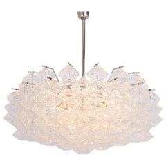 Large Rare Pagoda Glass Chandelier by Kalmar, Austria, 1960s