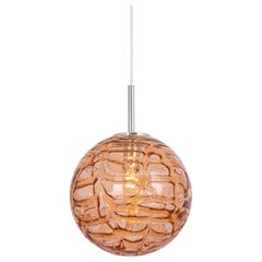 Large Rare Pink Murano Ball Pendant Light by Doria, Germany, 1970s