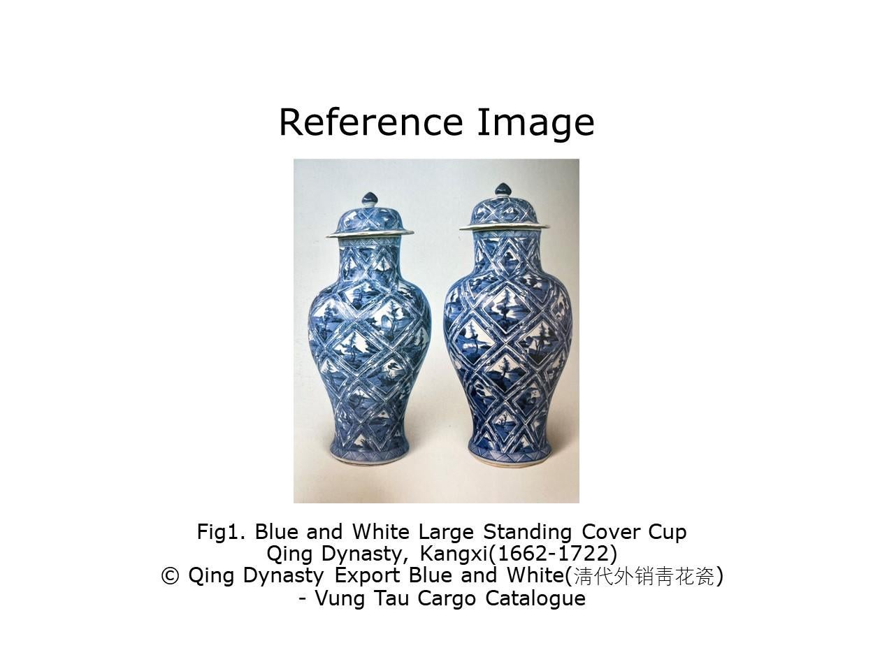 Large Rare 'Riverscapes' Pattern Baluster Vase, Qing Dynasty, Kangxi, circa 1690 For Sale 5