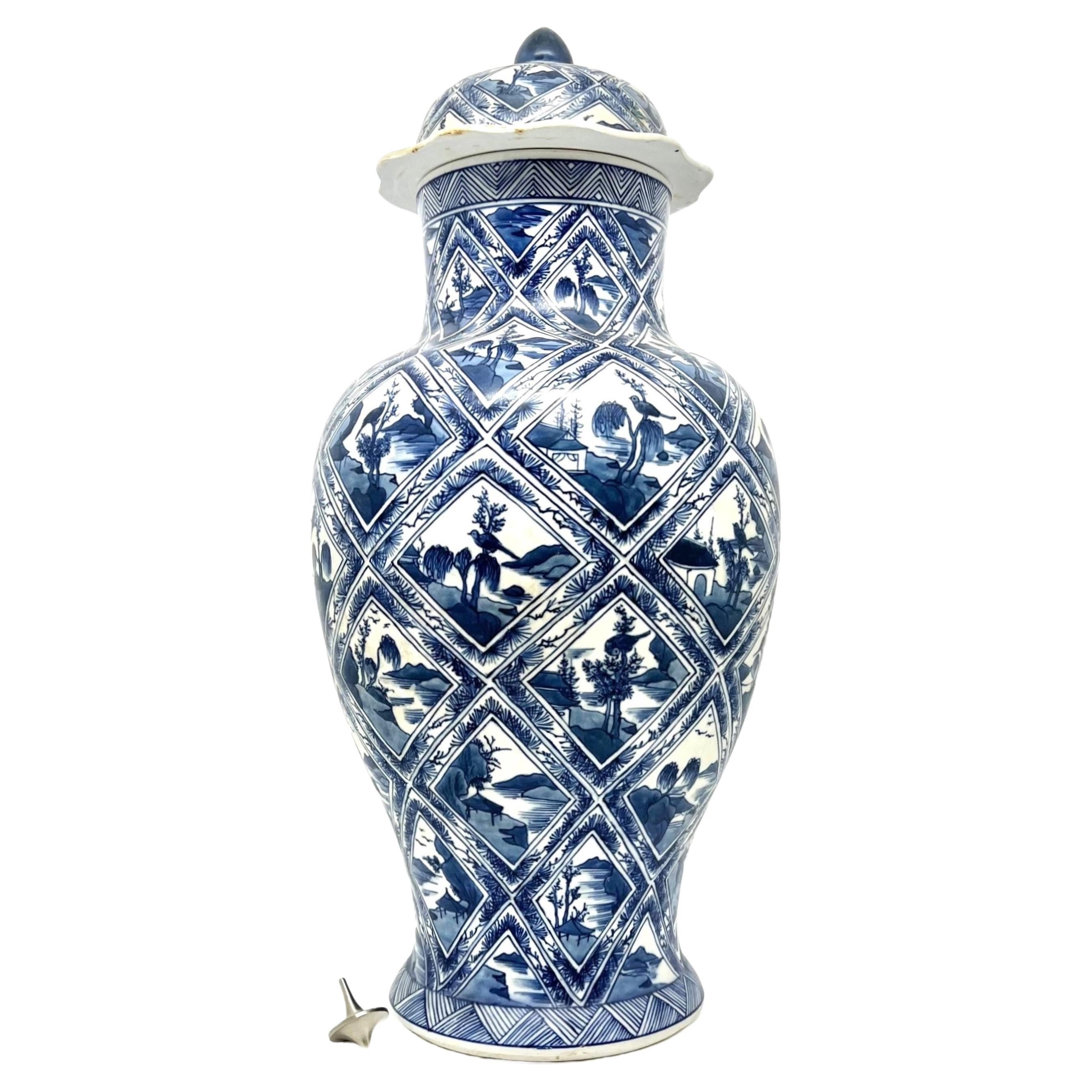 Large Rare 'Riverscapes' Pattern Baluster Vase, Qing Dynasty, Kangxi ...