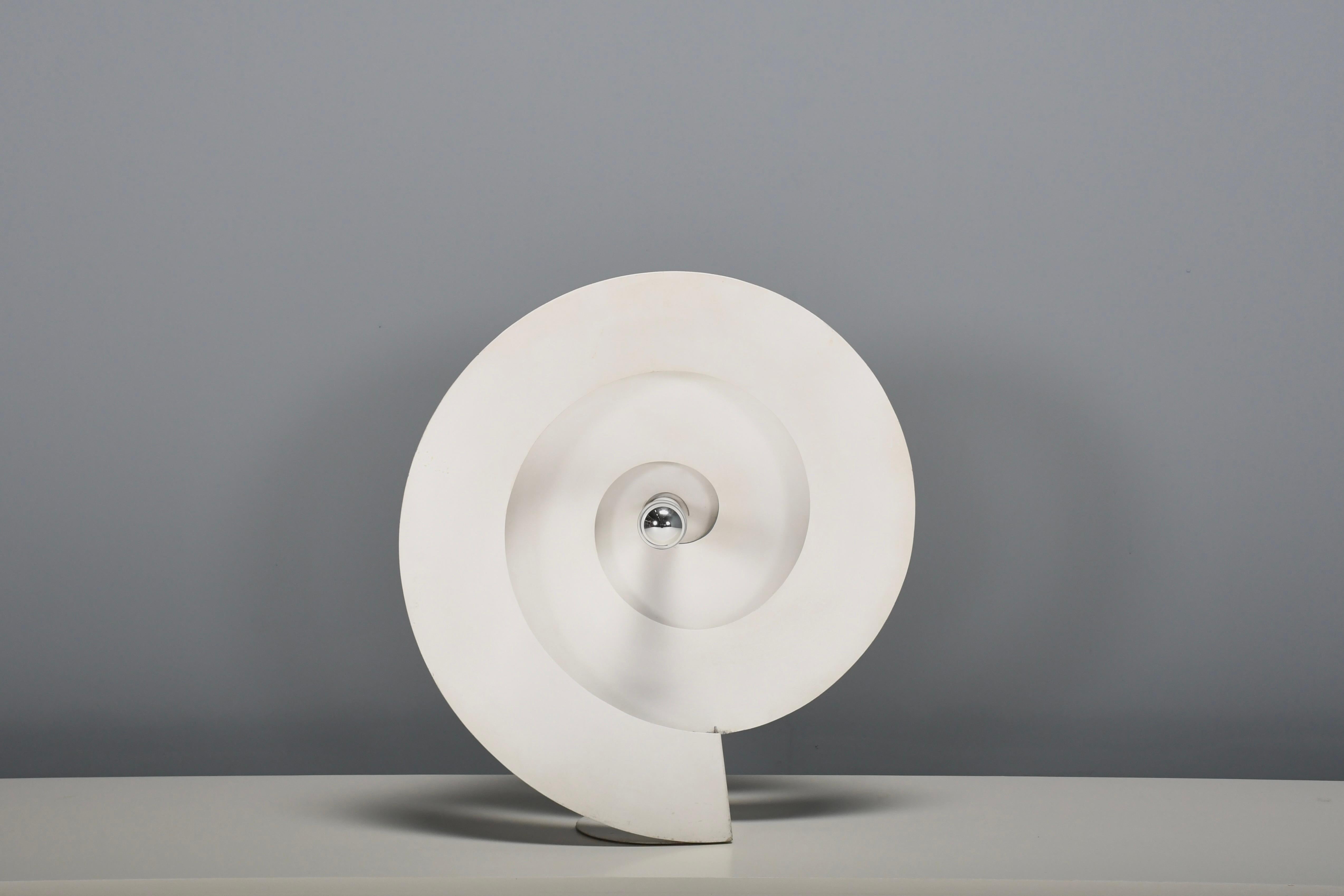 French Large Rare Spiral Table Lamp by Luc Bernard, France 1974 For Sale