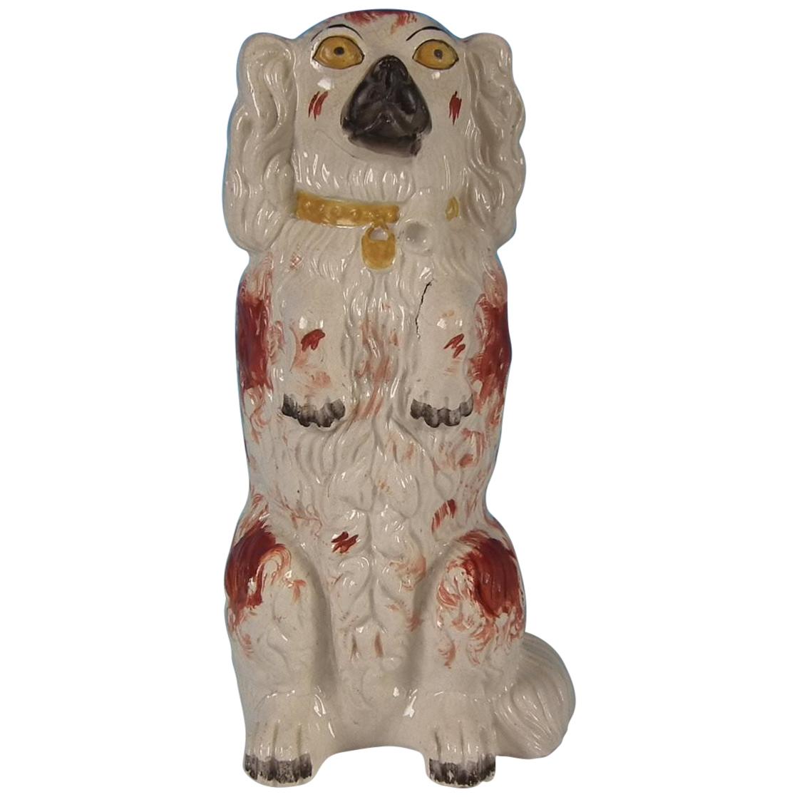 Large Rare Staffordshire Begging Spaniel Smoking a Pipe
