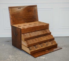 LARGE RARE VICTORIAN ANTIQUE MILITARY CAMPAIGN SPECiMEN TRUNK OR LETTERS TRUNK