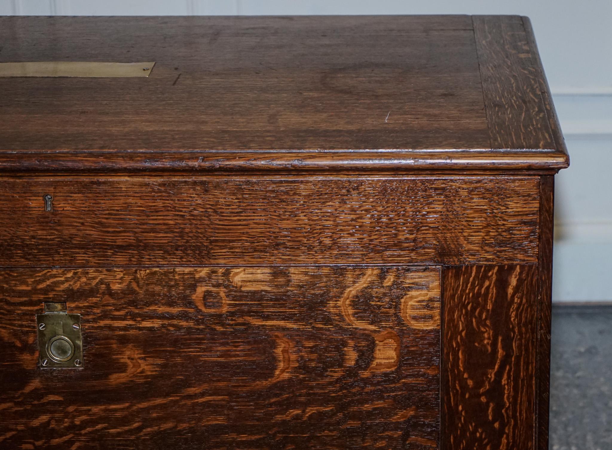 Hand-Crafted LARGE RARE VICTORIAN ANTIQUE MILITARY CAMPAIGN SPECiMEN TRUNK OR LETTERS TRUNK For Sale