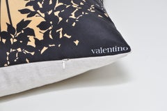 Large Rare Vintage Pink Valentino Silk Scarf with Irish Linen Cushion Pillow