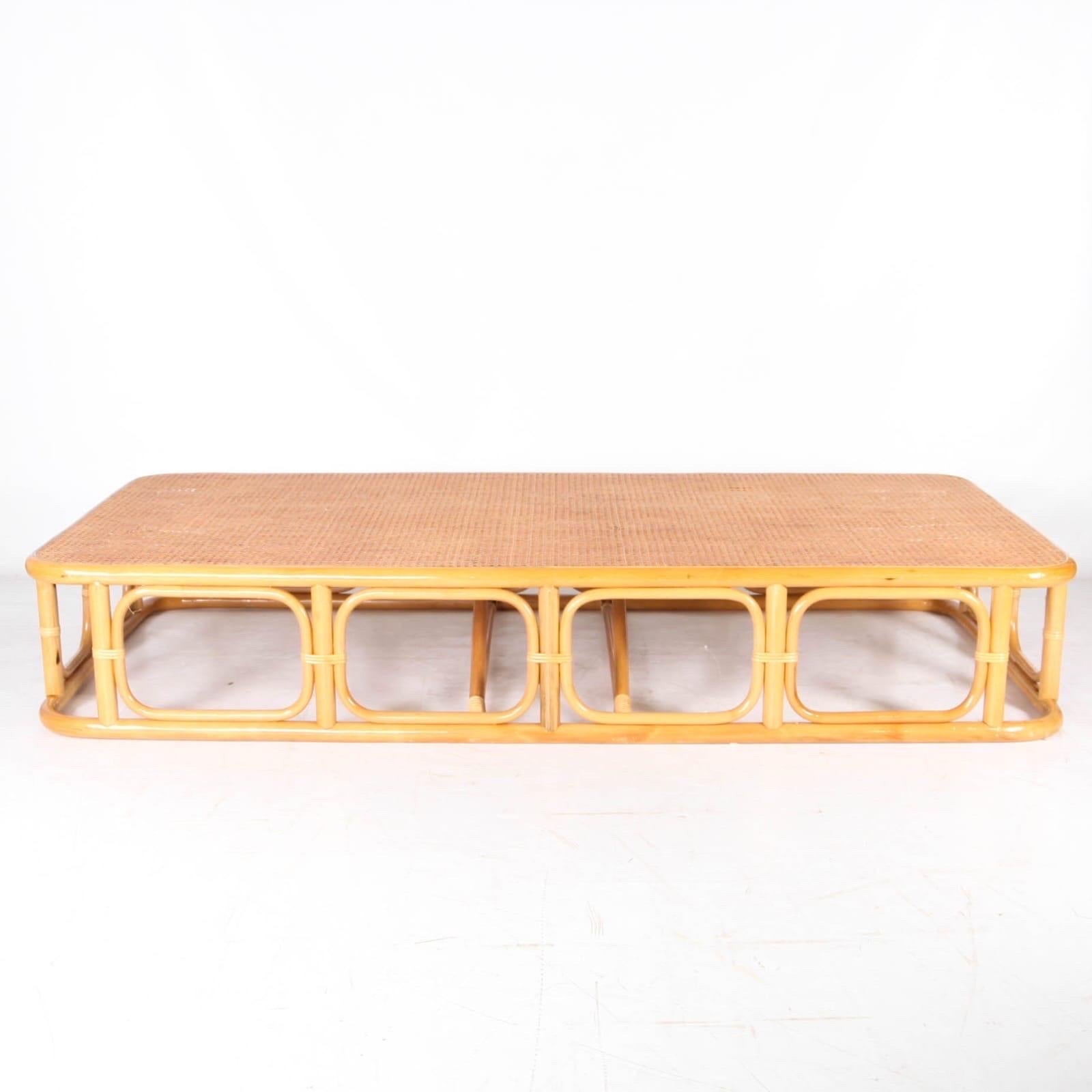 Very large vintage rattan and canework top coffee table.
Exceptional size, great condition. 
