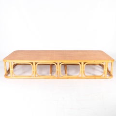 Large rattan and canework coffee table
