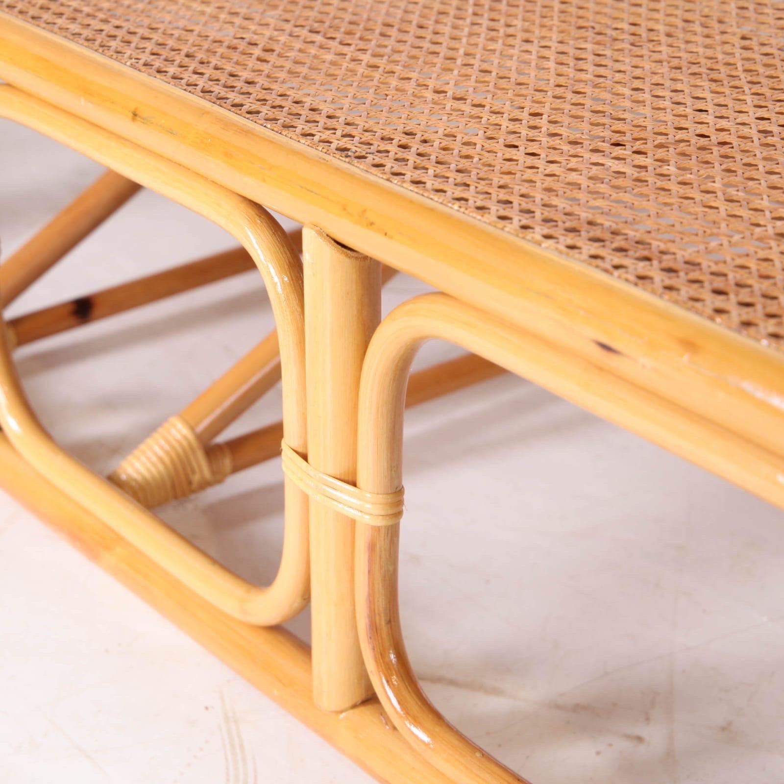 Large rattan and canework coffee table For Sale 1