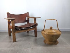 Large Rattan basket by Vivai del Sud, Italy 1960s