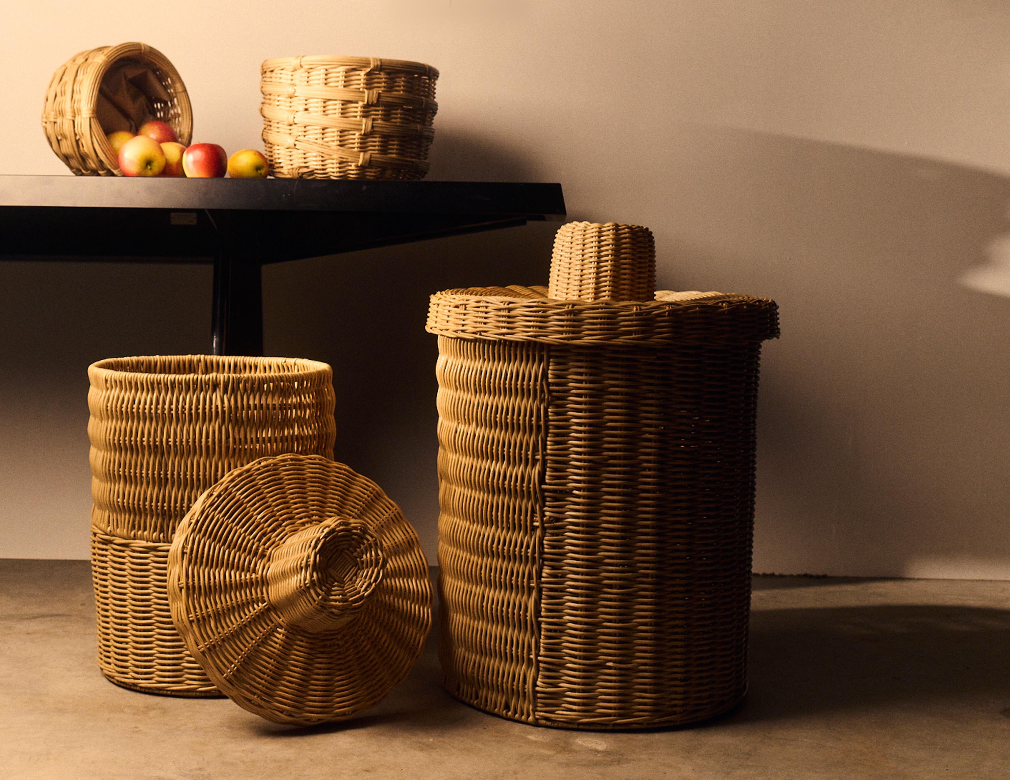 Cesto grande in rattan con coperchio, di J'Jute In condizioni Nuovo in vendita a Sydney, AU