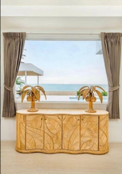 Große Rattan-Kredenz "Laub"