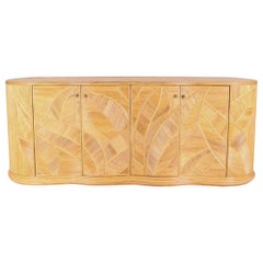 Large rattan « foliages » credenza