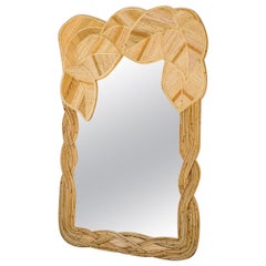 Large rattan « foliages » mirror